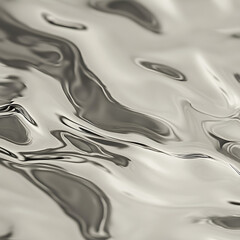 Poster - Liquid Silver: Reflective surface with smooth ripples, ideal for evoking themes of purity, fluidity, and elegance.