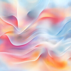 Poster - Fluid Dream: Abstract artistry. Soft pastel gradients and subtle forms converge to invoke a feeling of peaceful bliss and ethereal beauty. 