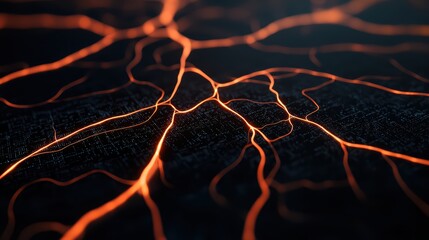 Poster - Abstract Glowing Lines on Dark Background Representing Energy Flow
