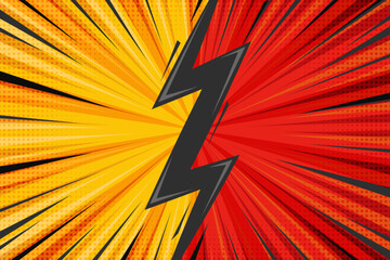 Poster - comic book background. cartoon pop art design frame with retro effect. starburst striped poster with