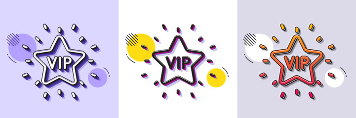 Poster - vip line icon. halftone dotted pattern. gradient icon with grain shadow. very important person star 