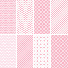 Poster - Pink Pattern Parade Waves Zigzags  Dots