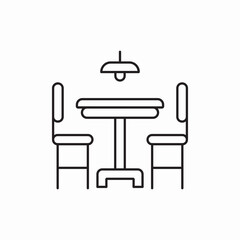 Poster - Dining table chair icon vector sign