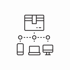 Poster - delivery phone laptop icon vector sign