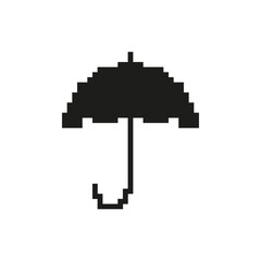 Fototapete - Umbrella Pixel Art Icon. Weather Protection, Rain Shield, And Outdoor Safety Symbol. Minimalist Design For Weather Apps And Forecasting. Isolated Vector Illustration