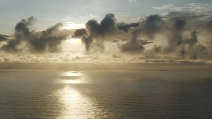 Wall Mural - stunning sunset in the atlantic ocean at portugal coast. time lapse video.