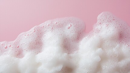Poster - Soft, fluffy foam appears to float gently against a delicate pink backdrop, evoking feelings of calmness and tranquility in this blissful moment of serenity