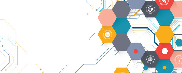 Fototapete - Circuit abstract background for science and business presentation
