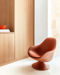 Poster - Stylish chair positioned in a room with a warm ambiance and inviting decor elements surrounding it