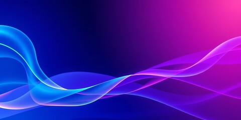 Wall Mural - Abstract blue and purple glowing wave background with copy space, ripple, abstract