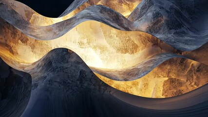 Fototapete - Intriguing light waves dance through textured landscapes in a mesmerizing display of natural beauty Generative AI