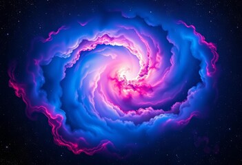 Wall Mural - A vibrant cosmic scene with swirling blue and red nebulae, scattered stars, and cosmic dust, astronomy, beautiful