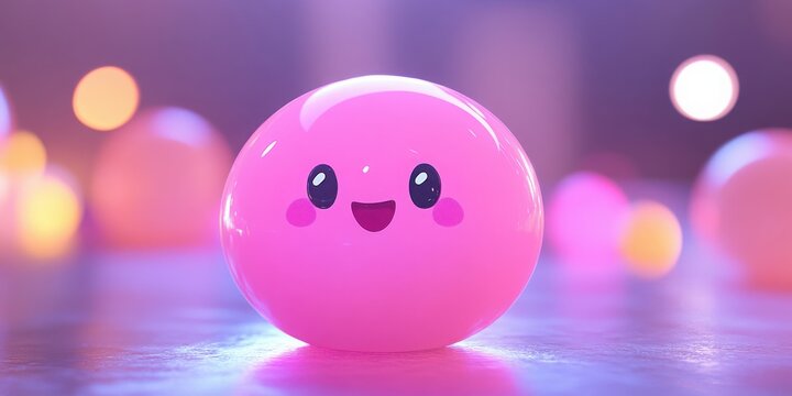 Pushing bubble light element on a chroma shimmer backdrop