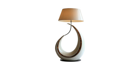 Poster - Modern Sculptural Table Lamp With Curved Design. Contemporary Home Decor And Lighting Solution Isolated On Transparent Background