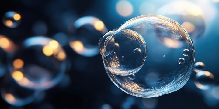 Bubble ripple bends gently on a radiant moving background