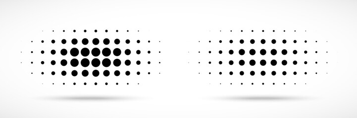 Wall Mural - halftone vector dots curved gradient pattern background. curve dotted spots using halftone circle do