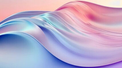 Poster - Fluid waves of color create a serene landscape at dawn over a tranquil horizon Generative AI