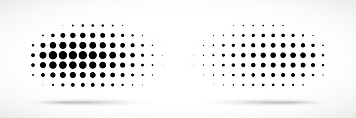 Wall Mural - halftone vector dots curved gradient pattern background. curve dotted spots using halftone circle do