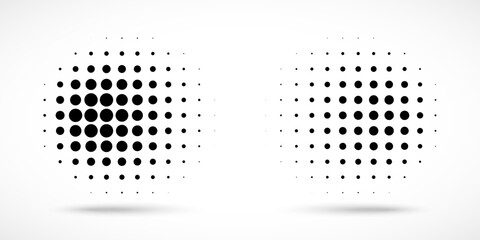 Wall Mural - halftone vector dots curved gradient pattern background. curve dotted spots using halftone circle do