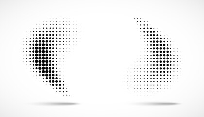 Wall Mural - halftone vector dots curved gradient pattern background. curve dotted spots using halftone circle do