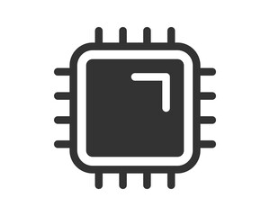 Poster - Minimalist icon depicting a computer chip. Symbolizes technology, data processing, and artificial intelligence. Suitable for web design, presentations, and print materials.