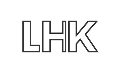 Poster - LHK logo design template with strong and modern bold text. Initial based vector logotype featuring simple and minimal typography. Trendy company identity.