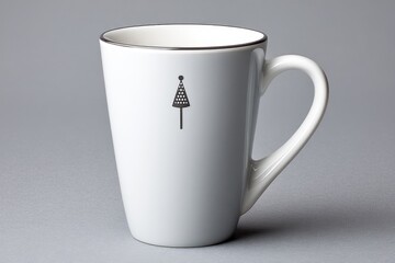 Poster - A clean modern mug with one small flag icon near the handle