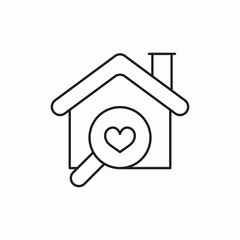 Poster - Favorite house heart icon vector sign