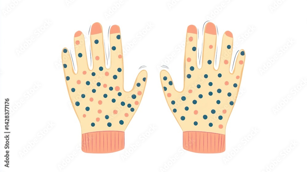 Hand illustration depicting a skin rash or similar condition Stock ...