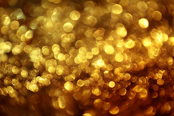 Aufkleber - Abstract background of golden bokeh lights, creating a shimmering and luxurious effect, symbolizing celebration, wealth, or festivity