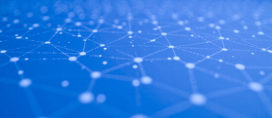 Aufkleber - Network connections depicted in a digital grid, abstract web pattern, futuristic technology design, virtual connectivity, data transfer visualization, modern high-tech concept