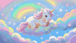 © Arun168 - Pastel prance unicorn isolated watercolor vector illustration svg