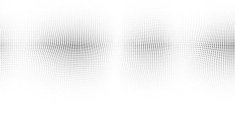 Poster - Wave 3d. Wave of particles. Futuristic point wave. Design for poster. Technology vector background. Vector illustration.