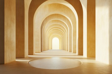 Poster - Beautiful arches creating a serene pathway illuminated by natural light in a bright space