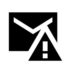 Poster - Black and white illustration of an envelope with an exclamation mark triangle overlaying it to show error