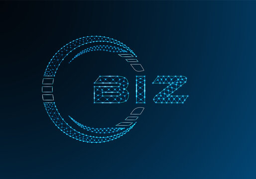 BIZ low poly letter logo vector design. BIZ lower poly logo design.