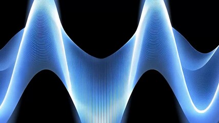Poster - Abstract Blue Waveform: Digital Art