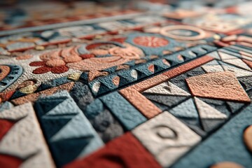 Poster - Colorful textured artwork featuring intricate patterns and designs using various shapes and elements from a hands-on project