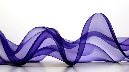 Poster - Abstract Purple Waves Flowing, White Background, Design Element