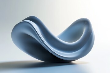 Poster - Elegant abstract sculpture showcasing smooth curves and flowing lines in a minimalist style, highlighting creativity and design in a modern art setting