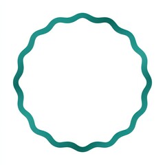 Poster - Circular teal decorative border with a wavy edge.
