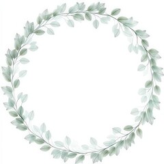 Poster - Circular leaf wreath design featuring intricate black and white background.