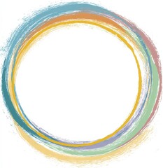 Poster - Colorful abstract circular design with textured layers and a blank center.