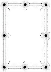 Poster - Decorative black and white frame with intricate designs and blank center.