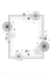 Poster - Abstract circular patterns with a decorative frame and empty center for text or images.