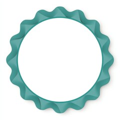 Poster - Teal scalloped frame with a blank center for photos or artwork display.