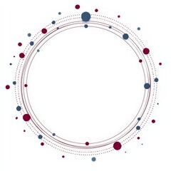 Poster - Abstract circular design with colorful dots and lines on a white background.