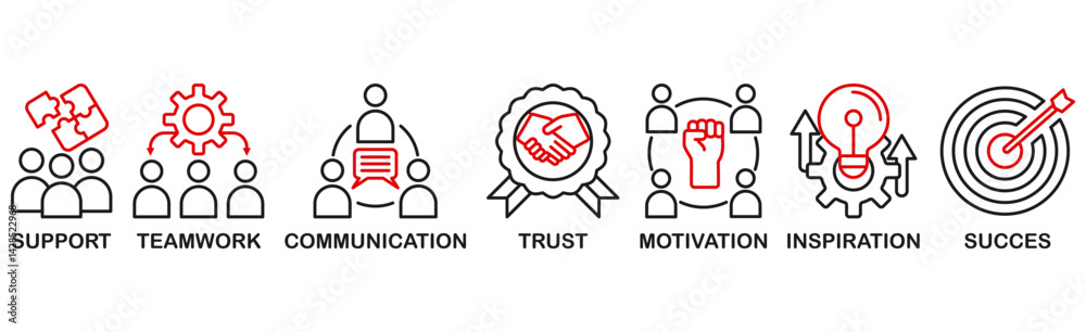 Collaboration banner web icon vector illustration concept for teamwork ...