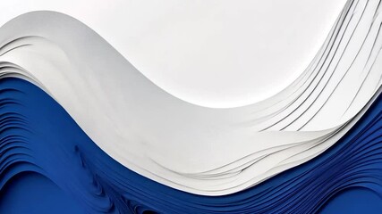 Poster - Abstract blue and white waves, flowing design, digital art, website background