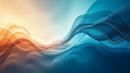 Aufkleber - Abstract blue and orange wave art illustration, perfect for background or presentation